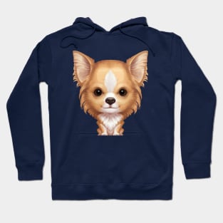 Fawn & White Long Coat Chihuahua Hoodie